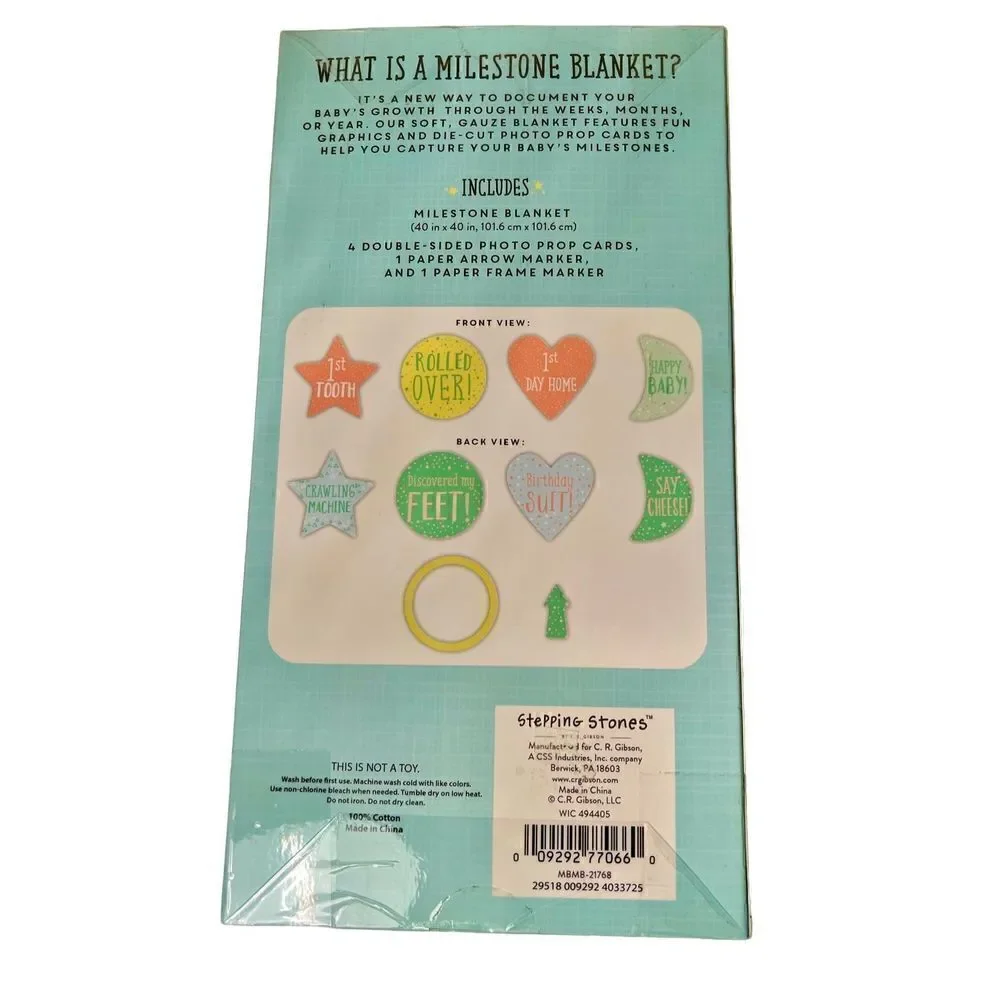 New In Box Stepping Stones Baby Milestone Blanket 40